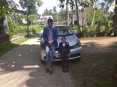 Asanka and a happy passenger